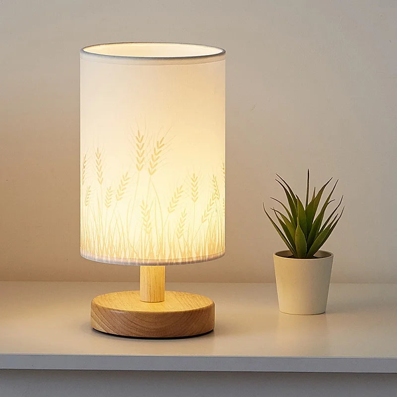 Nordic Wooden Night Table Lamp