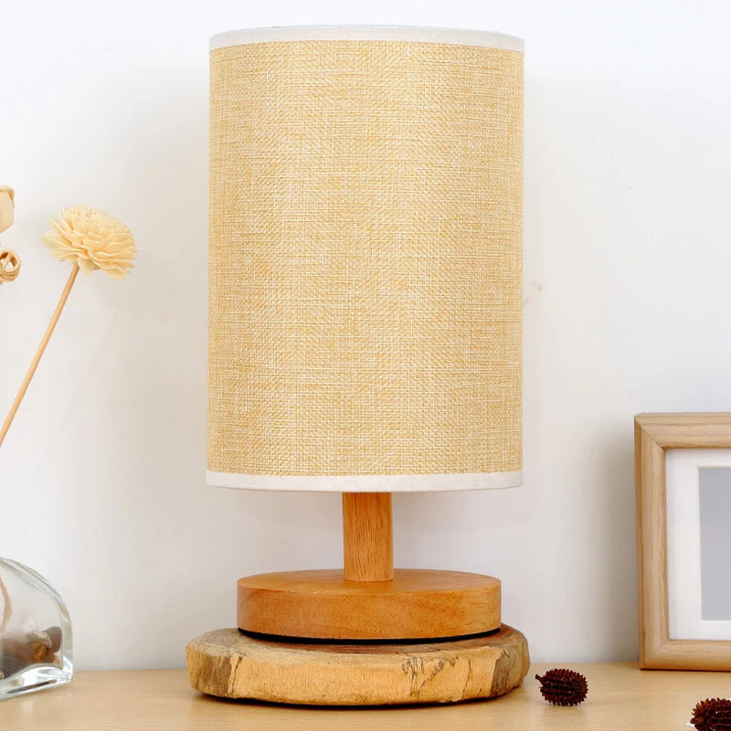 Nordic Wooden Night Table Lamp