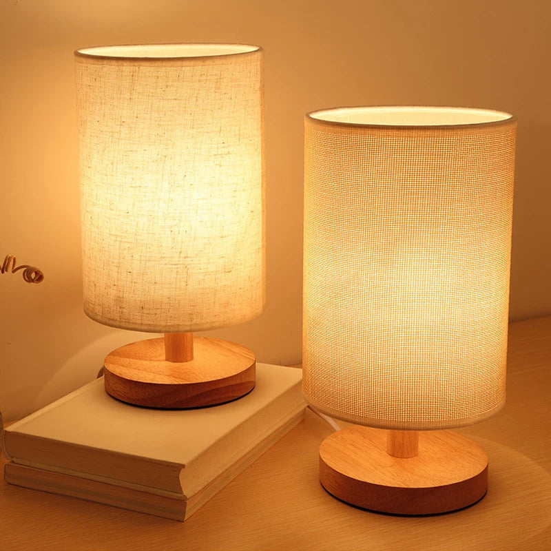 Nordic Wooden Night Table Lamp