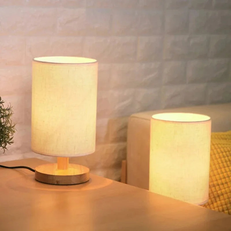 Nordic Wooden Night Table Lamp