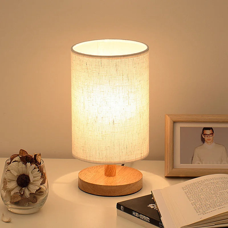 Nordic Wooden Night Table Lamp